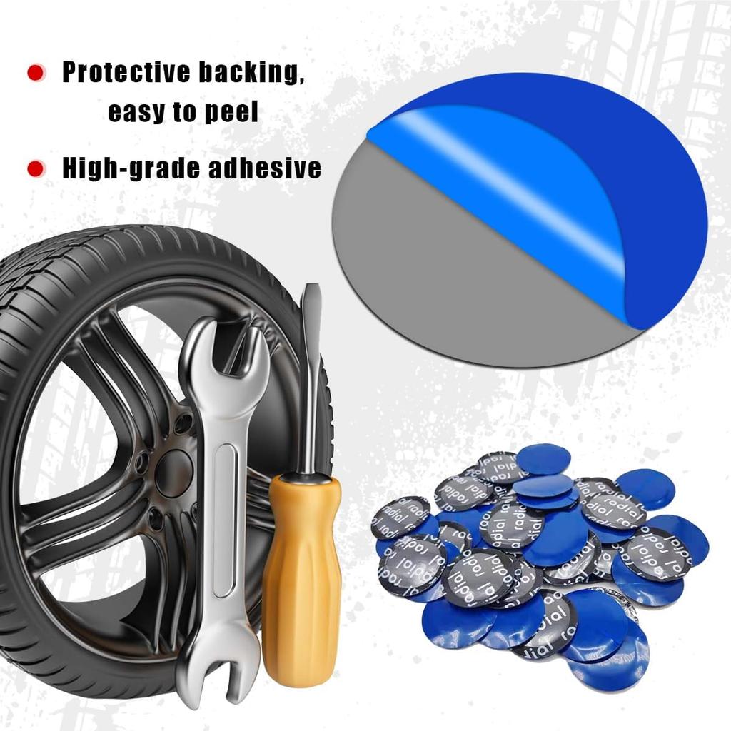 90PCS Tire Repair Patch, 32Mm 42Mm 58Mm Rubber Tyre Puncture For Fast Repair, Round Auto Tire Repair Tool For Car Truck Motorcycle Inner Tire,