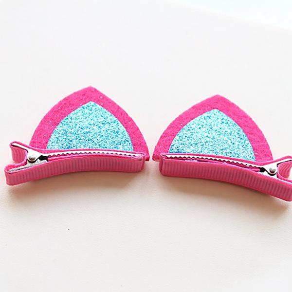 2PCS New Sequins Cat Ears Hairpins Girls Hair Clips Cute Hair Accessories Child Sweet Barrettes Kids Fashion Headwear Ornaments