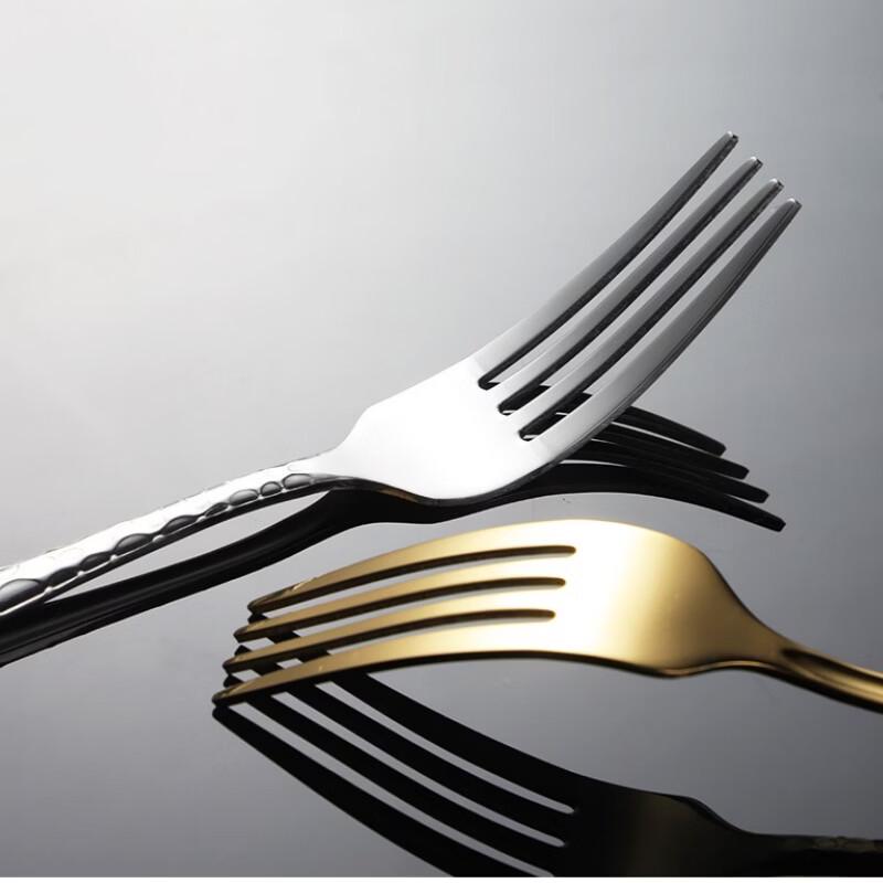 Qianxing 410 Stainless Steel Water Drop Embossed Dinner Fork Set