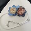 Simple Double Flowers Neckband Choker Necklace Jewelry Temperament Sweet Neck Chain Women Clavicle Chain Necklace
