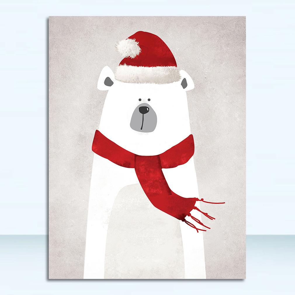 A4 A3 A2 Canvas Art Poster Painting Print Baby Room Home Wall Decor Nordic Cute Animal Hippo Penguin Polar Bear Portrait