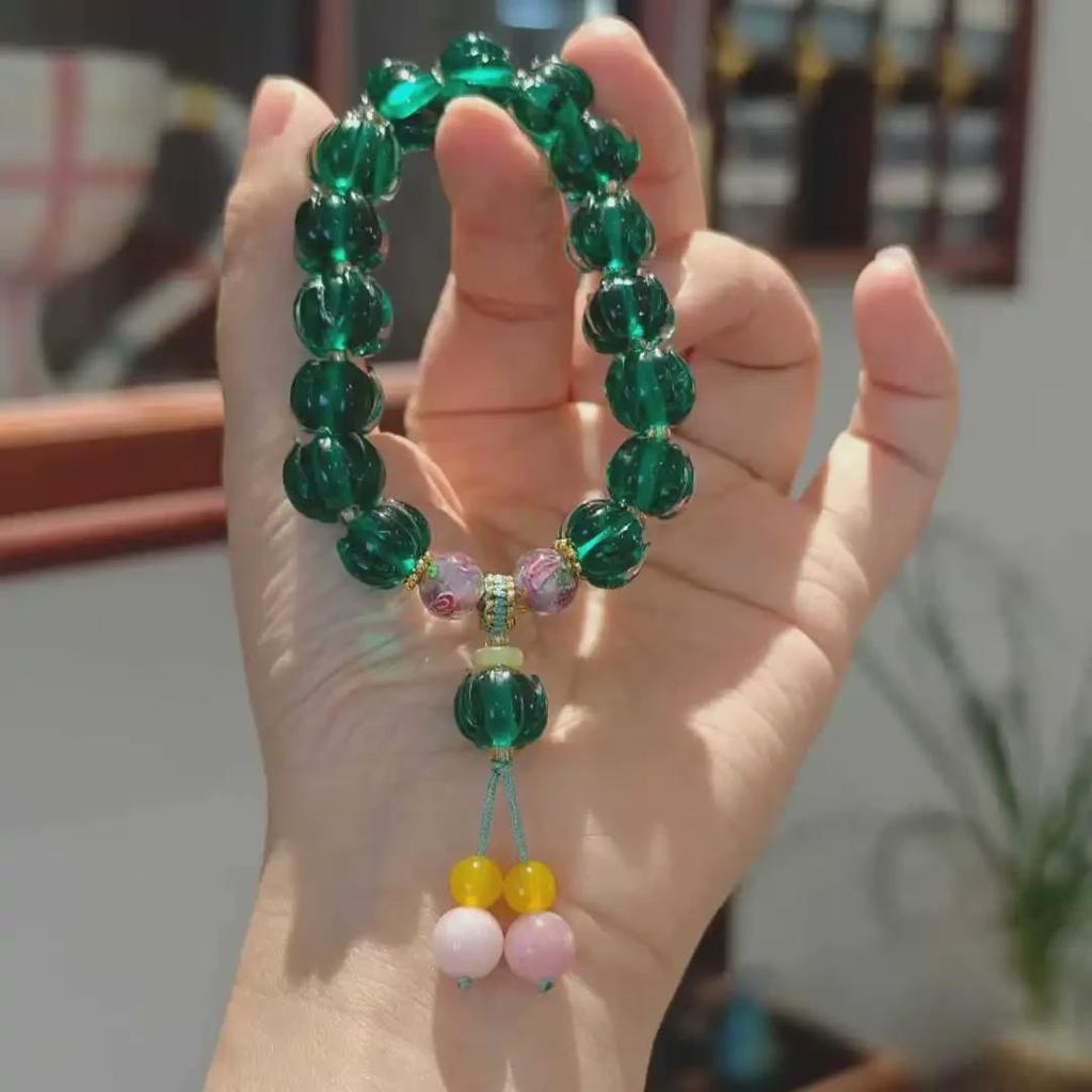 Temple-Style Fluorite Lion Bracelet - Ethnic Design for Women