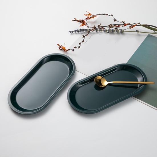 Лоток для хранения мини-портативный овальный поднос для полотенец из нержавеющей стали — фото 4