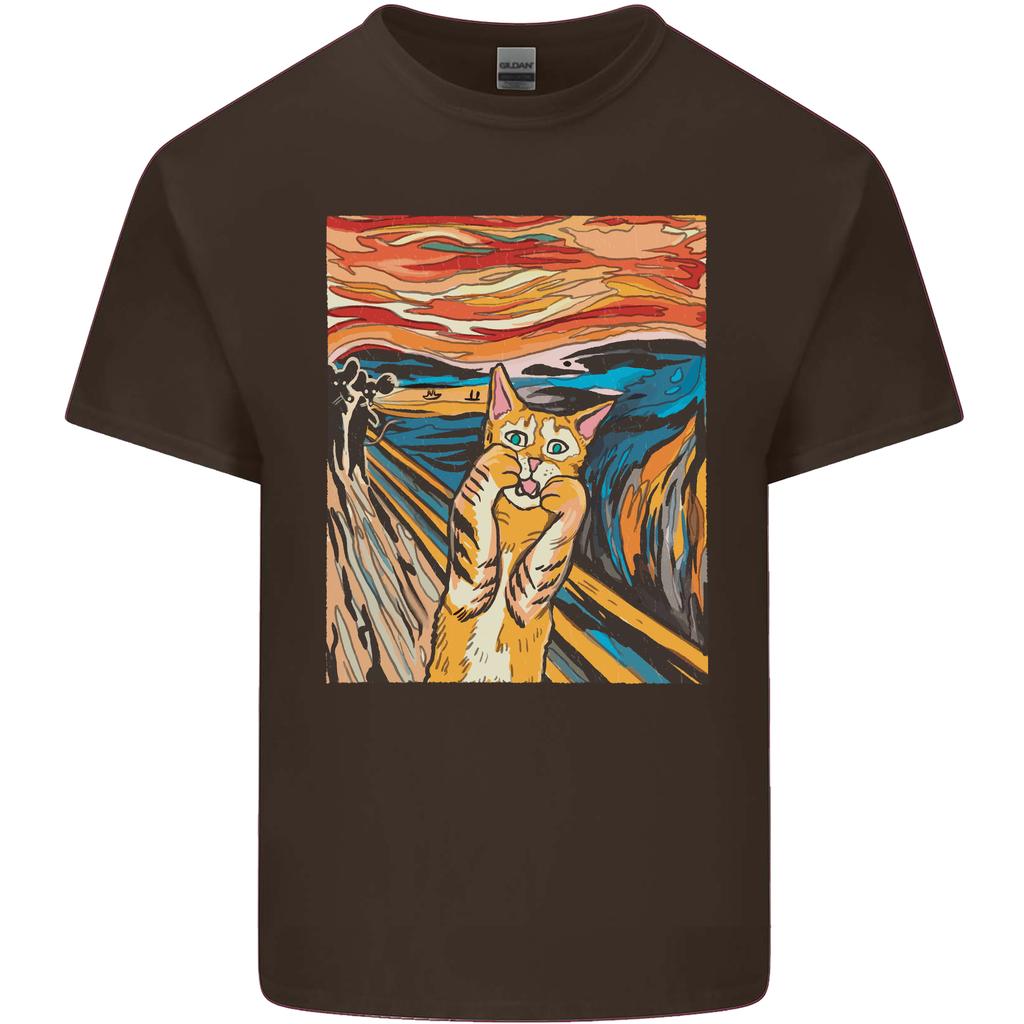 Cat Scream Painting Parody Unisexs Light Cotton TShirt