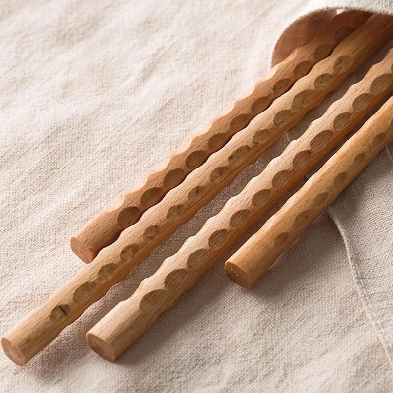 Extra Long Wooden Chopsticks Polished Beech Wood Material Fried Food Noodle Anti-slip Chopsticks Kitchen Cooking Tools