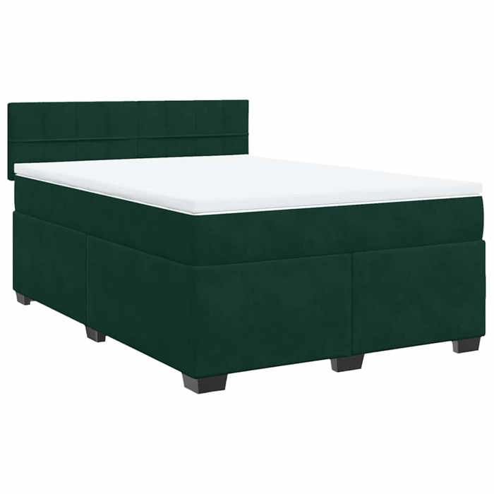 Maison Exclusive - Sommier à lattes de lit et matelas Vert foncé 140x200cm Velours