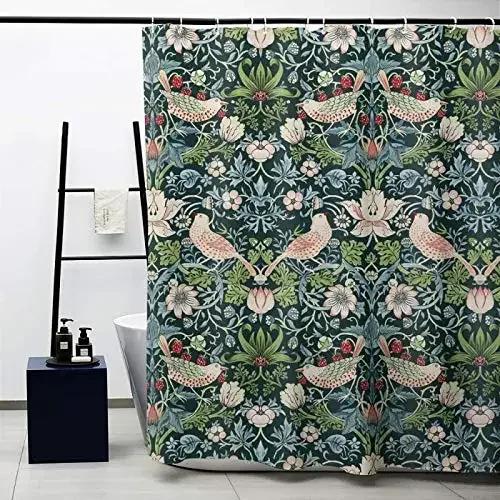 

Шторка для душу William Morris, Зелений набір шторок для душу для ванної кімнати, Важка тканина, Декоративна шторка для ванни, Прання W90xH180cm