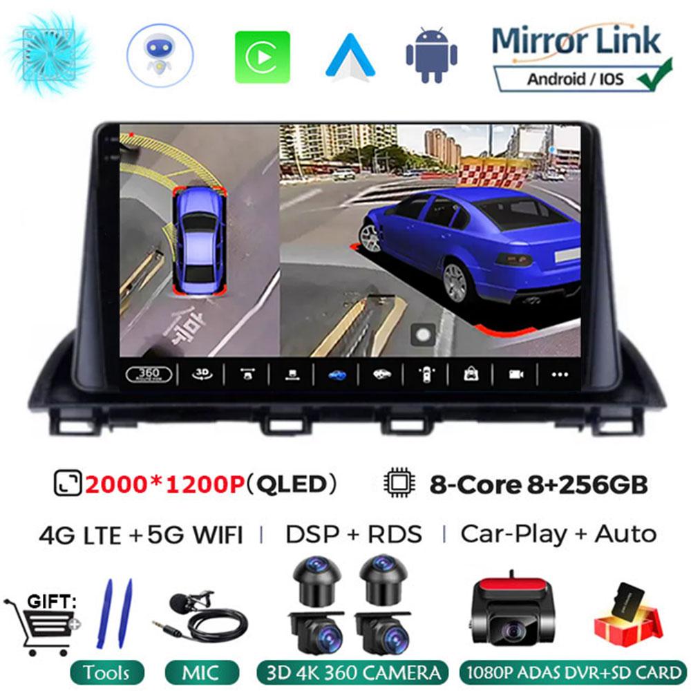 For Mazda 3 Axela 2014 - 2019 Android 14 Car Radio Multimedia Radio Player GPS Navigation Video Stereo Audio Head Unit 2DIN DVD