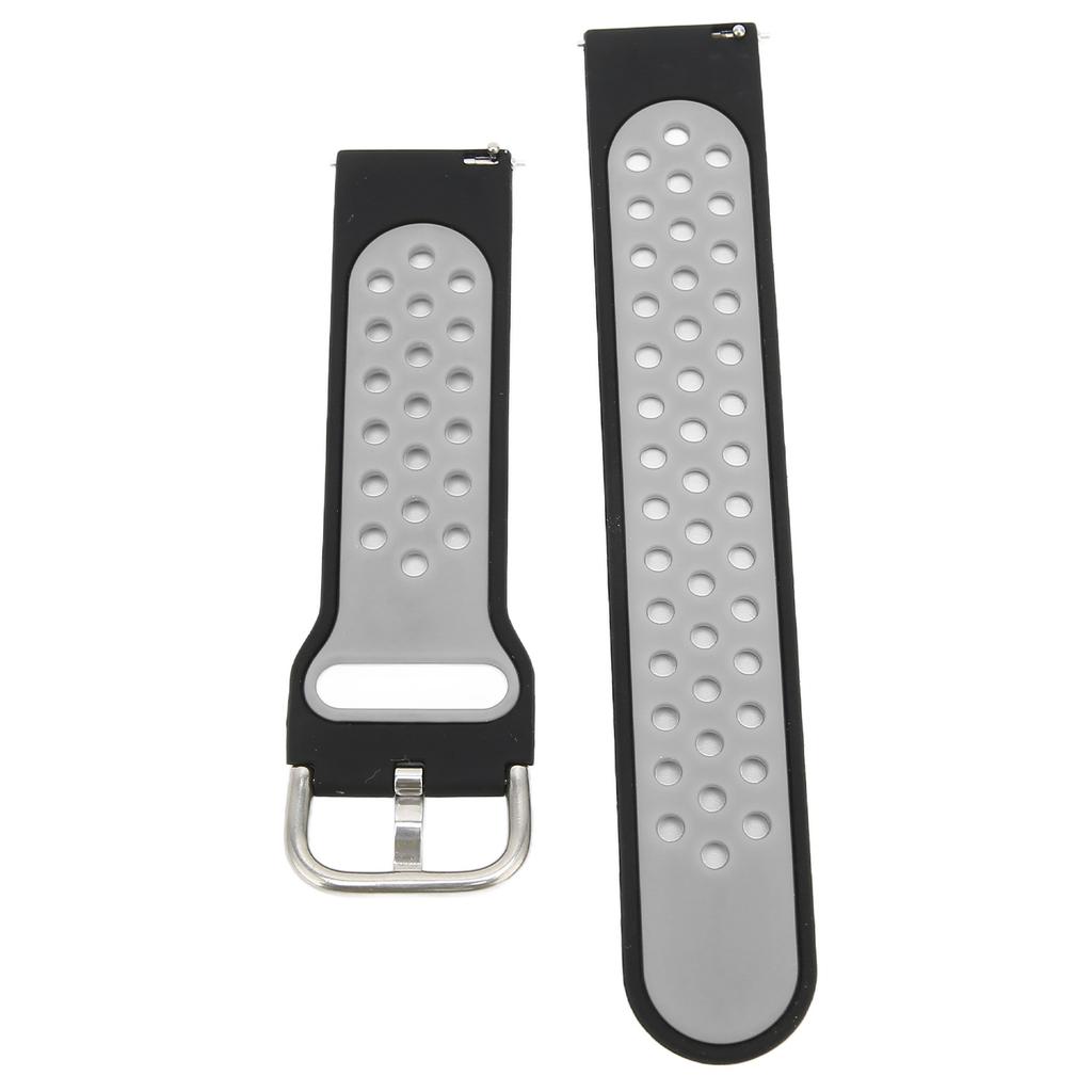 20mm Soft Silicone Watch Band Strap Wristband Replacement with Air Holes for Amazfit GTS 3Black Gray