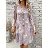 Dress Women's 2026 Autumn Fashion Streetwear Clothing Abstract Painting Face Print Dresses Loose Casual Long Sleeve A-Line Dress