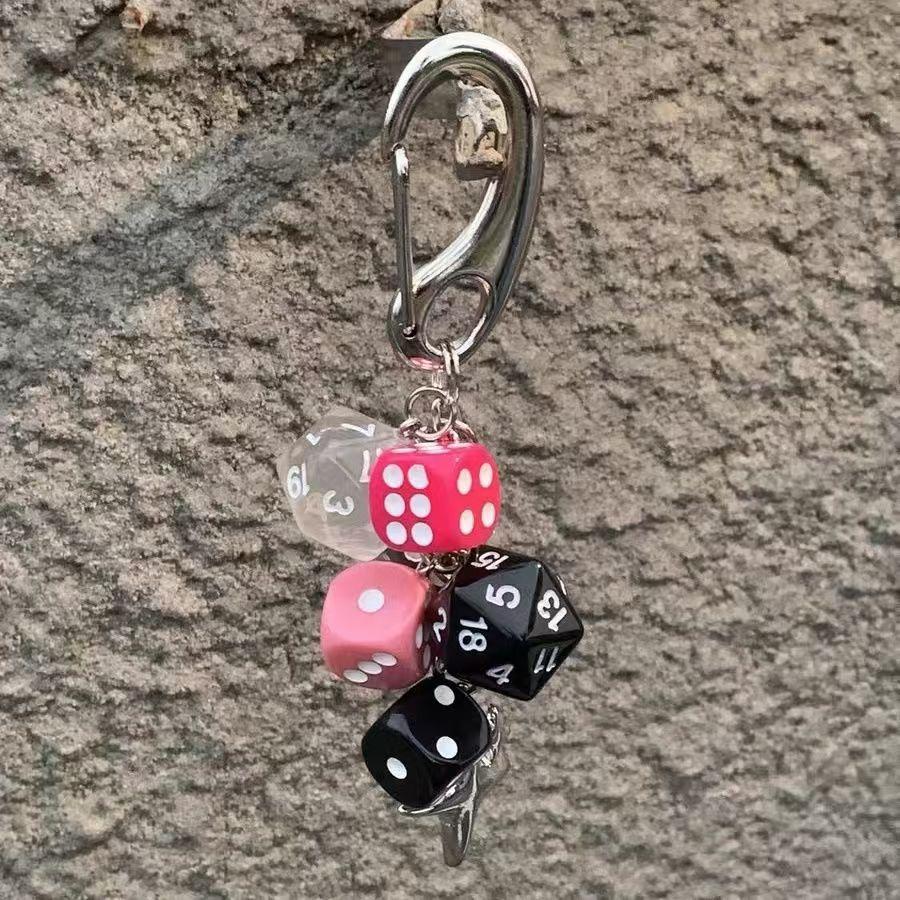 Ins Original Key Chain Good Luck Dice Multi Element Pendant Bag Decoration
