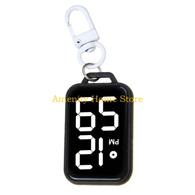 F26C Portable Keychain Electronic Clock For School Exams Miniature Digital Pocket Watch With Durability Plastic Construction