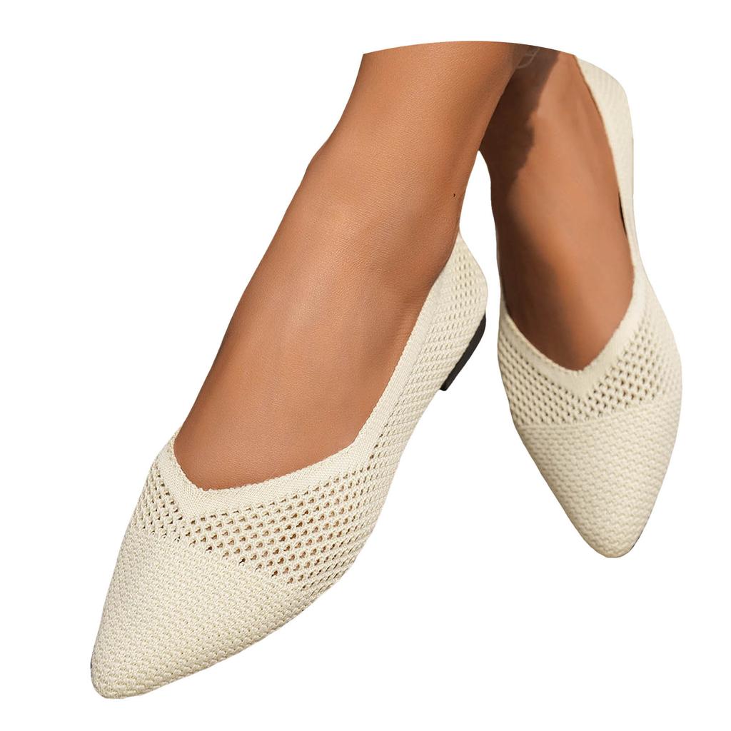 Women Flat Shoes Slip Comfortable Walking Ballerina Shoes Cute Ballet Ladies Portable Low Wedge Loafers Flat Shoes Women Size 6