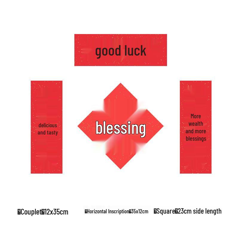 2026 Year of the Horse Mini Spring Festival Couplets - Creative New Year Red Fu Character Photo Props Decoration