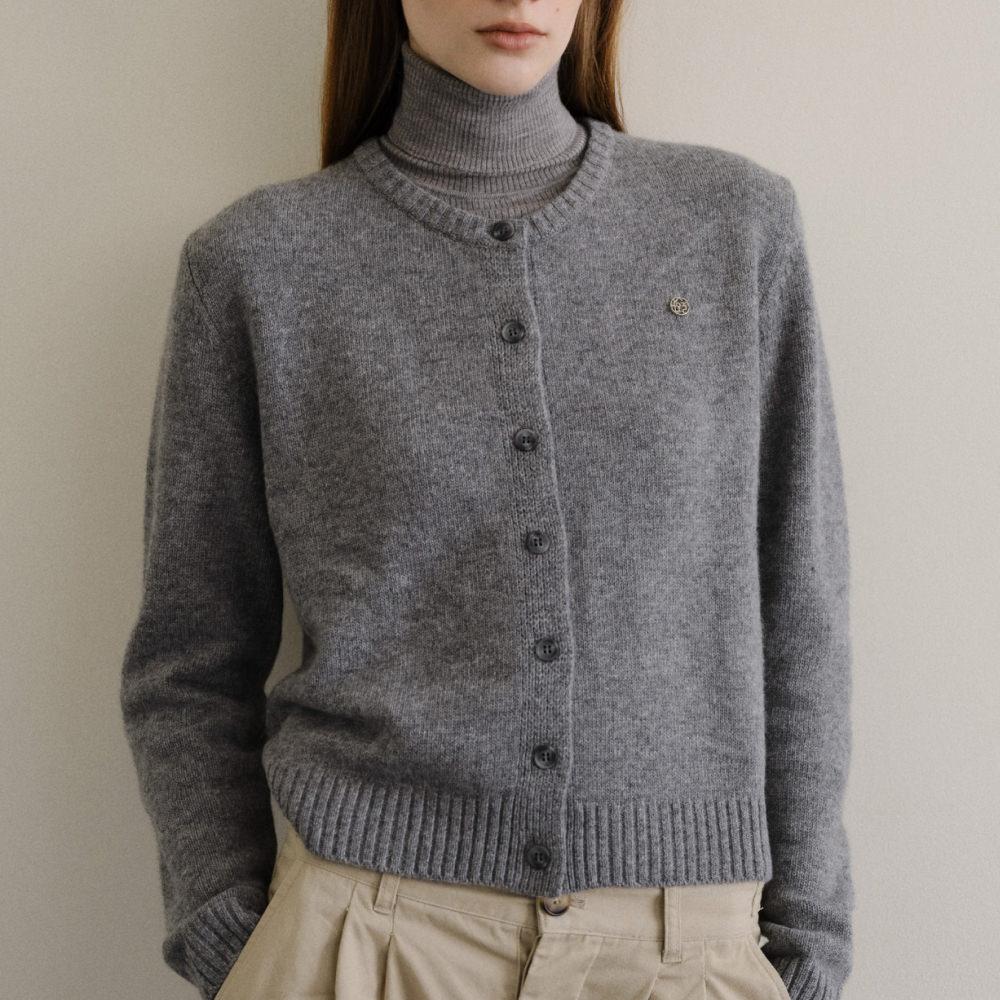 Roh Seoul Classic Knit Cardigan Gray