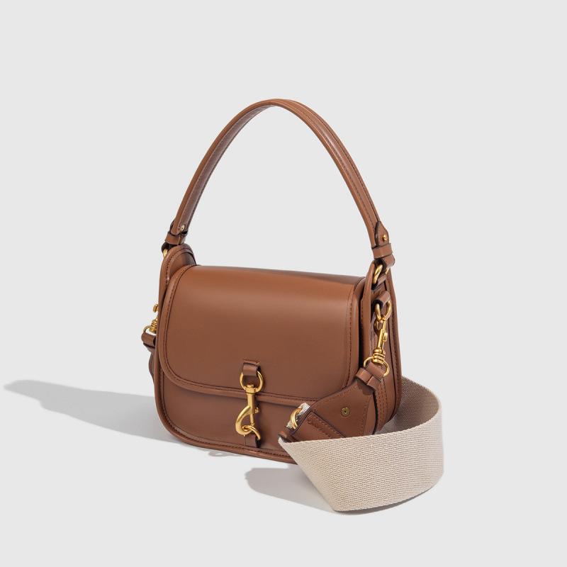 

Z Cross-border Women s Bag 2025 New Style Simple Fashionable Saddle One-shoulder Cross-body світло-коричневого кольору