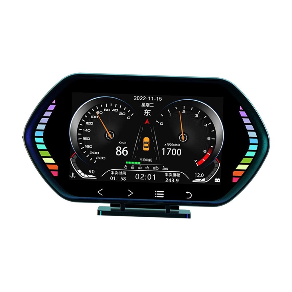OBD2 Gauge Display, Car HUD Heads Up Display, 360 Degree Split
