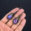 Pink Mystic Topaz 999 Copper Wire Wrapped Earrings, Handmade Gemstone Earrings Jewelry, Gifts For Wife Brand New Earrings