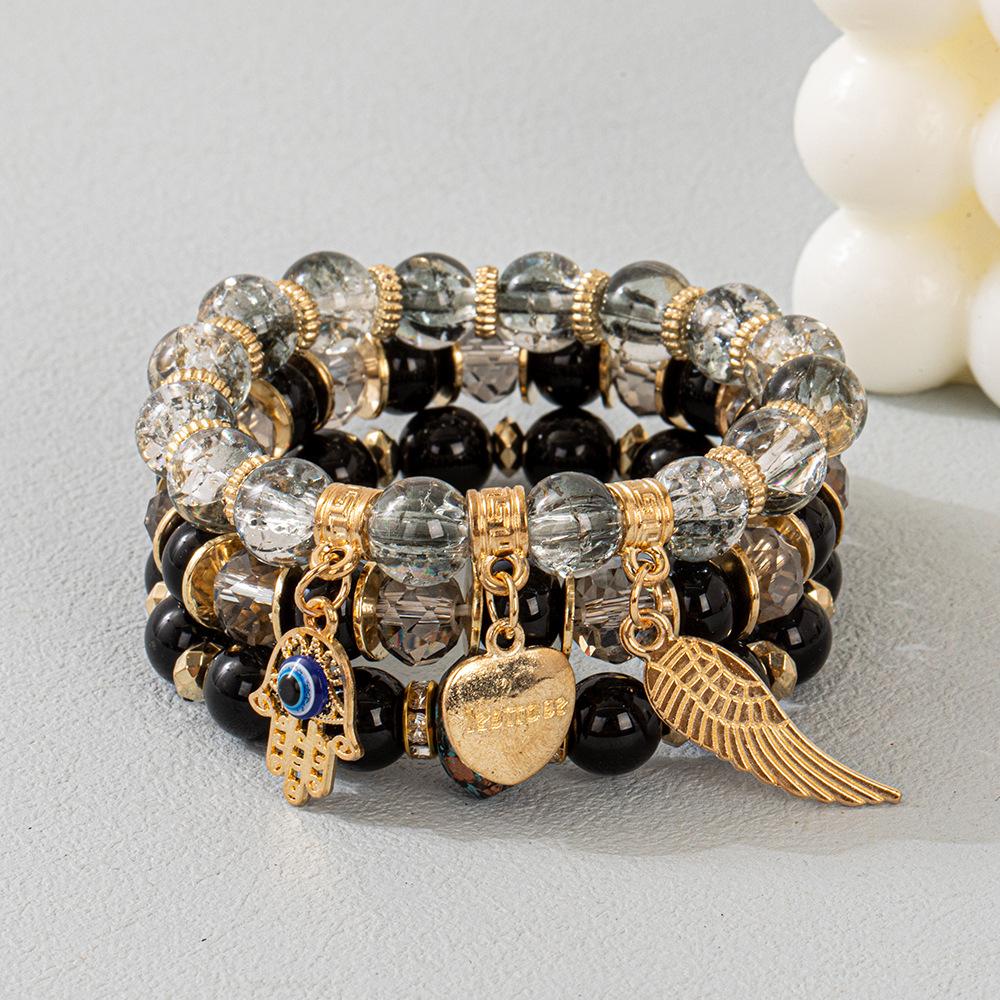 

JYL TS Bracelet Roman Letter Stainless Steel Enhances Timeless Charm Black попередній колір мережива