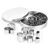 24Pcs Cookie Cutter Stainless Steel Round Heart Star Flower Triangle Hexagonal Shape Biscuit Baking Mold Cutter