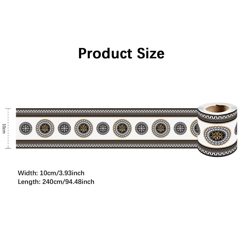 240 cm délka luxusní soklová rohová samolepka na stěnu koupelna kancelář sklo v pase domácí dekorace vodotěsná podlaha vlnovod umělecká tapeta