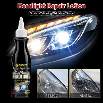 Car Headlight Restoration Kit 120ml Automotive Light Restorative Liquid Automobile Light Polisher Set Repair Kit Car Detailing