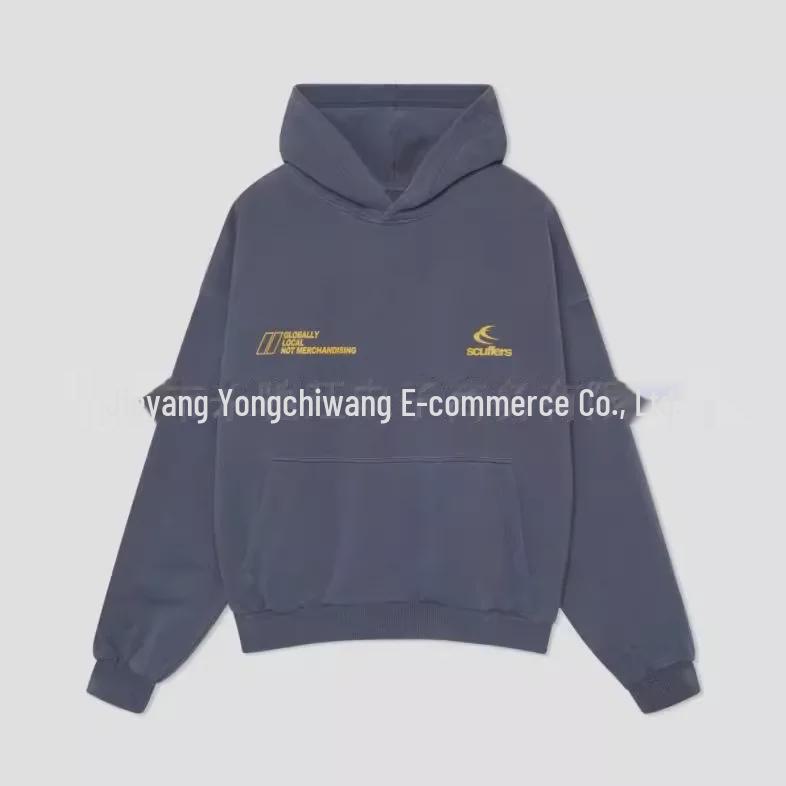 "2024 Harajuku Retro Hooded Letter Print Sweater – Euro-American Hip-Hop Style"