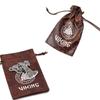 Viking Themed PU Leather Gift Bag Drawstring Pouch for Jewelry and Accessories Unique and Durable Packaging Solution