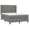 3131426 vidaXL Lit à sommier tapissier avec matelas Gris foncé 140x190cm Tissu
