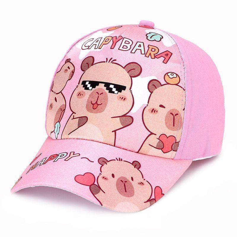 Gorąca Wyprzedaż Dziecięca Czapka z Nadrukiem Kapibary Kreskówkowa Czapka dla Chłopców Dziewczynek Outdoorowa Osłona Przeciwsłoneczna Urocza Czapka Kapibara Urocza Dziecięca Czapka Baseballowa