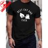 Best Cat Dad Ever Print Trendy Short Sleeve T-shirts Comfy Casual Breathable Tops for Fitness Training