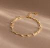 Diamond Station Bracelet, Dainty Jewelry, Gold Plated Anniversary, Luxury Minimalist Gift For Her