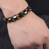 Men's Tiger Eye Stone Bracelet Men's Bracelet Fashion Bead Black Stone Elastic Bracelet