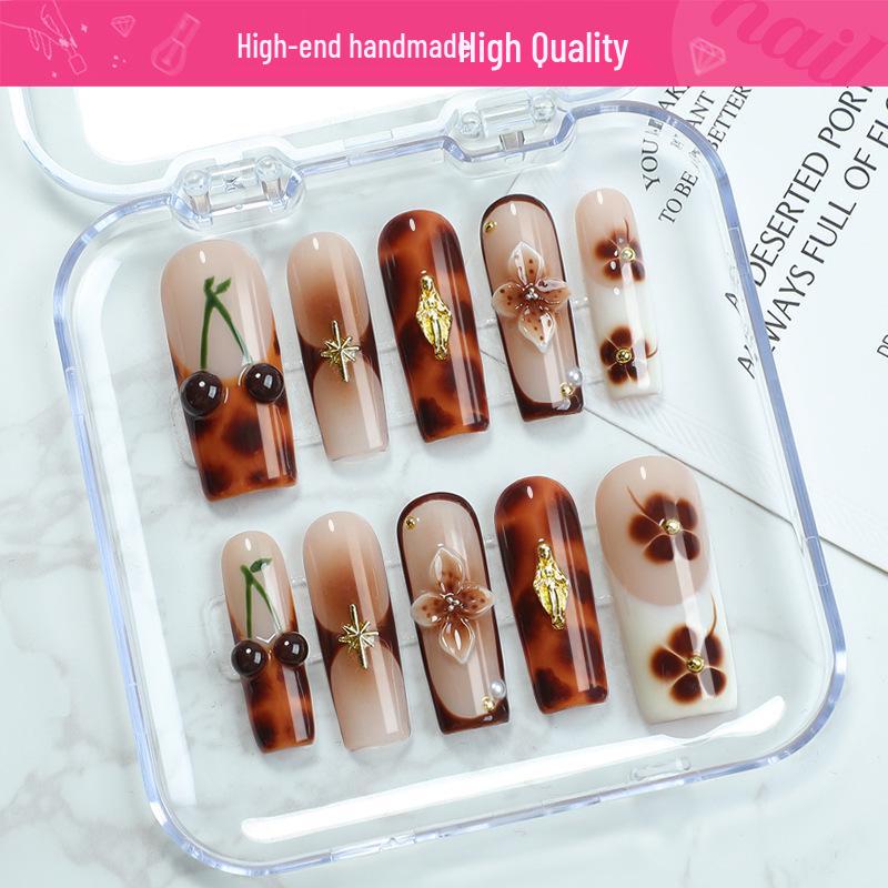 

European & American Handmade Wearable Cherry Blossom Nail Art Patches Large