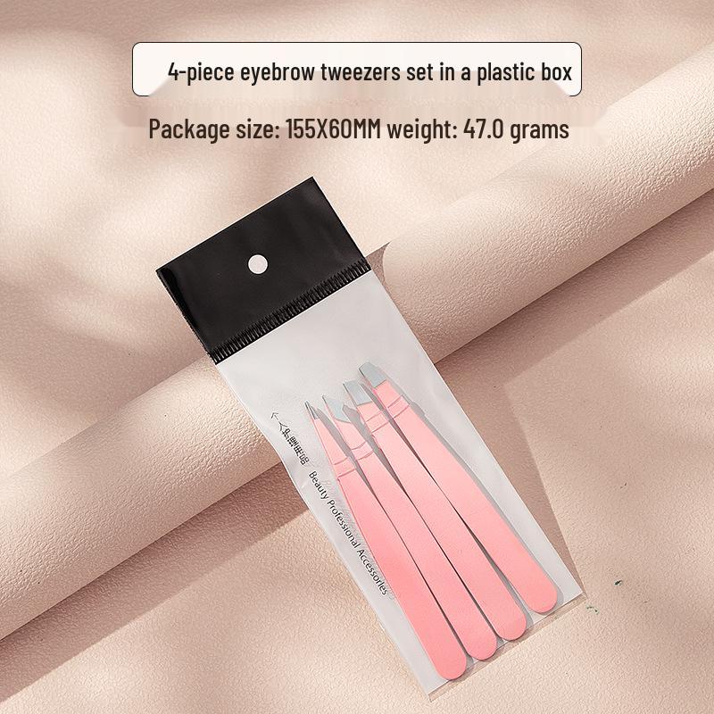 Stainless Steel 96-Piece Eyebrow & Beard Tweezers Set with Double Eyelid Stickers
