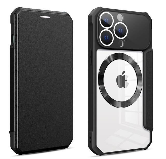 Flip Wallet Magnetic Leather For Magsafe Case For Iphone 14 Pro Max 13 12 11 Xr X Xs 14plus Card Slots Stand Transparent Cover