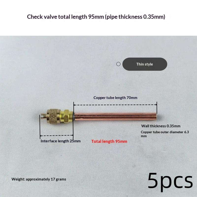 5Pcs 3.4Mpa Copper Air Conditioner Refrigeration Valves Durable HVAC Accessory for Residential Commercial Cooling System Repair