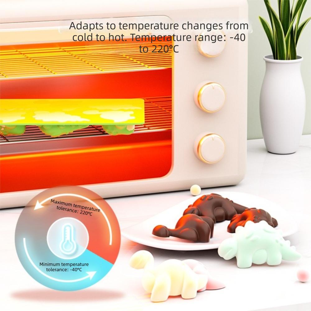No-Stick Silicone Molds 6 Cavities Dinosaur Molds Durable Baking Molds  Baking Dessert