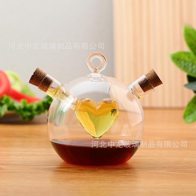 Double Glass Pot Kitchen Supplies Seasoning Bottle Soy Sauce Bottle Vinegar Bottle Glass Oil Vinegar Pot Kitchen Accessories