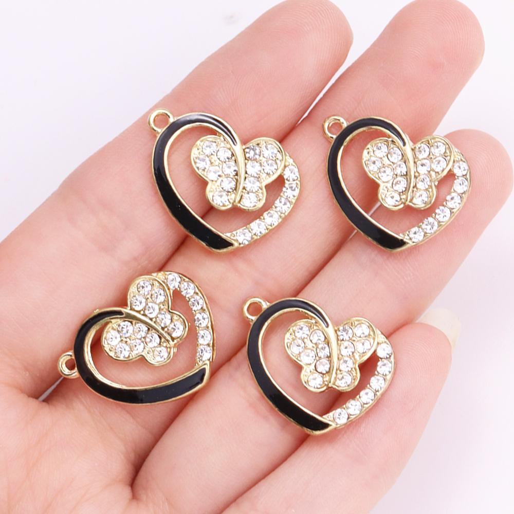 10Pcs Delicate Gold Color Zircon Flower Dragonfly Star Charms Pendants High Quality Diy Necklace Earrings Jewelry Accessories