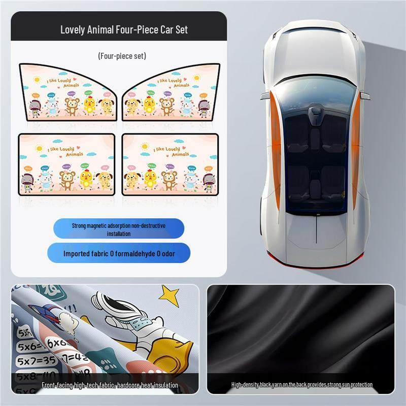 Children's Car Interior Sunshade Curtains for Rear Window