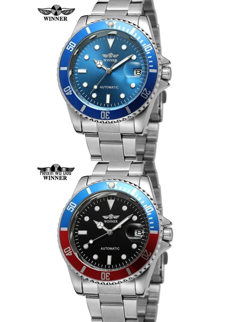 WINNER Classic Green Automatic Waterproof Mechanical Watch for Men & Women
