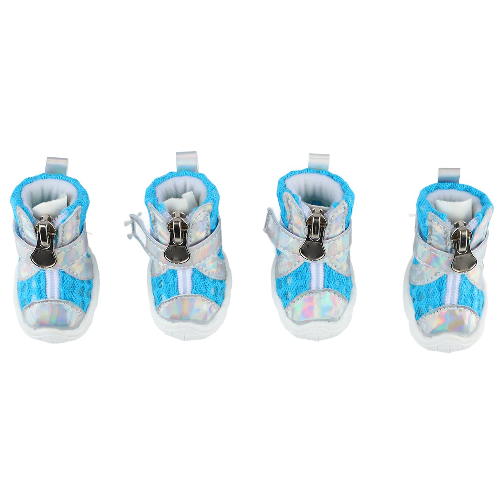 

4pcs Dog Booties Stylish Lightweight Breathable Mesh Slip Resistant Sole Puppy Protector for Hot Pavement
