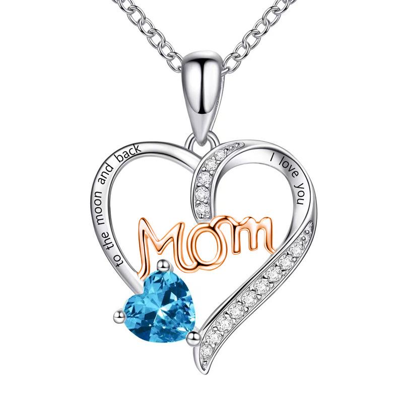Heart-Shaped Diamond Necklace for New Moms - Mother's Day Gift