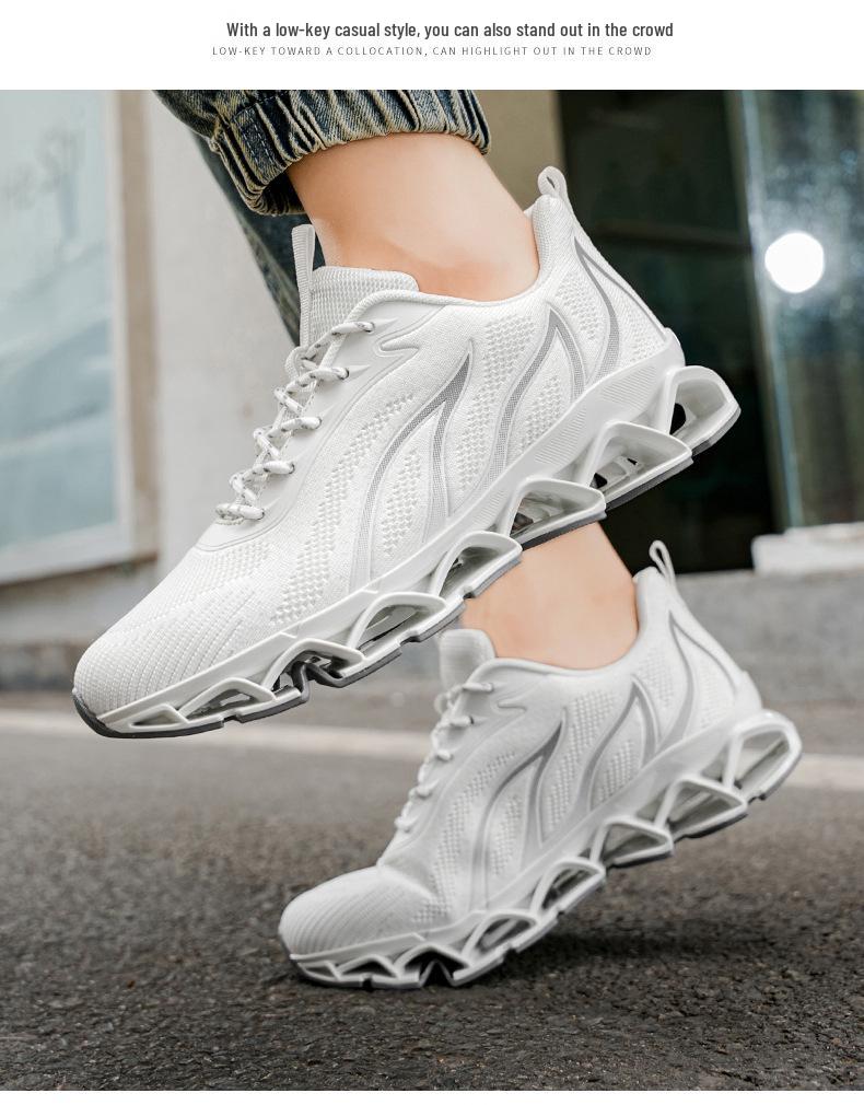 Pantofi de alergare cu lamă pentru bărbați 2025 toamnă - Plasă Flyknit, Respirabili, Mărimi mari, Adidași sport casual