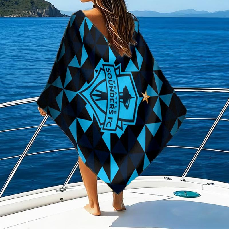 Strandtuch mit aufgedrucktem FC-Wappen, superweiche Mikrofaser, perfektes Geschenk zum Geburtstag, für Pool, Strand, Reisen, für Familie und Freunde
