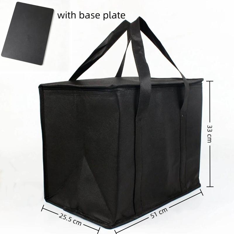 Thermal Insulated Food Delivery Bag Tear Resistant Aluminum Foil Lining Reusable Zipper for Commercial Food Delivery Service