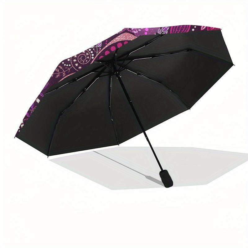 Vibrant Mandala Patterned Rug: Bohemian Style Home DecorUmbrella, Portable 3-Fold Umbrella for Men & Women,Christmas Gift ES155