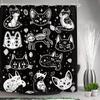 Halloween Skull Shower Curtains Crow Spooky Forest Pumpkin Castle Moon Black Bats Horror Night Bathroom Decor Fabric with Hook