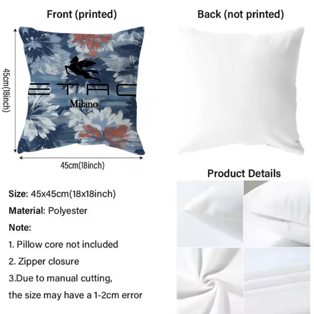Brand E-EtroS Cushion Cover Comfortable Reversible Pillow Cover Ideal for Car Sofa Bedroom & Beyond